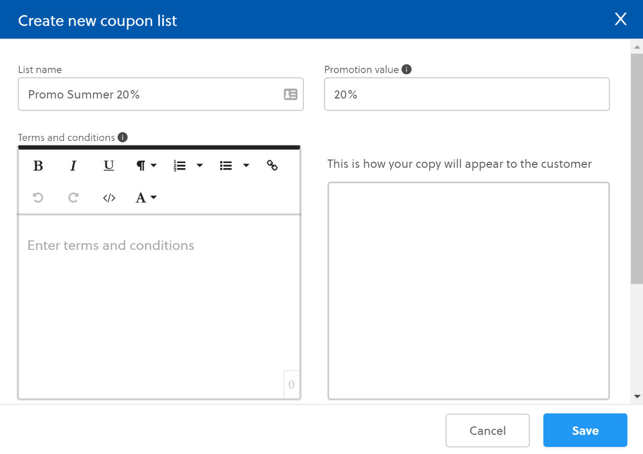 Coupon Code Sending