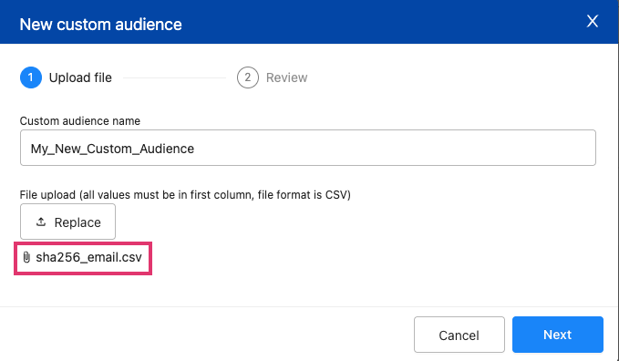 Custom Audience Import