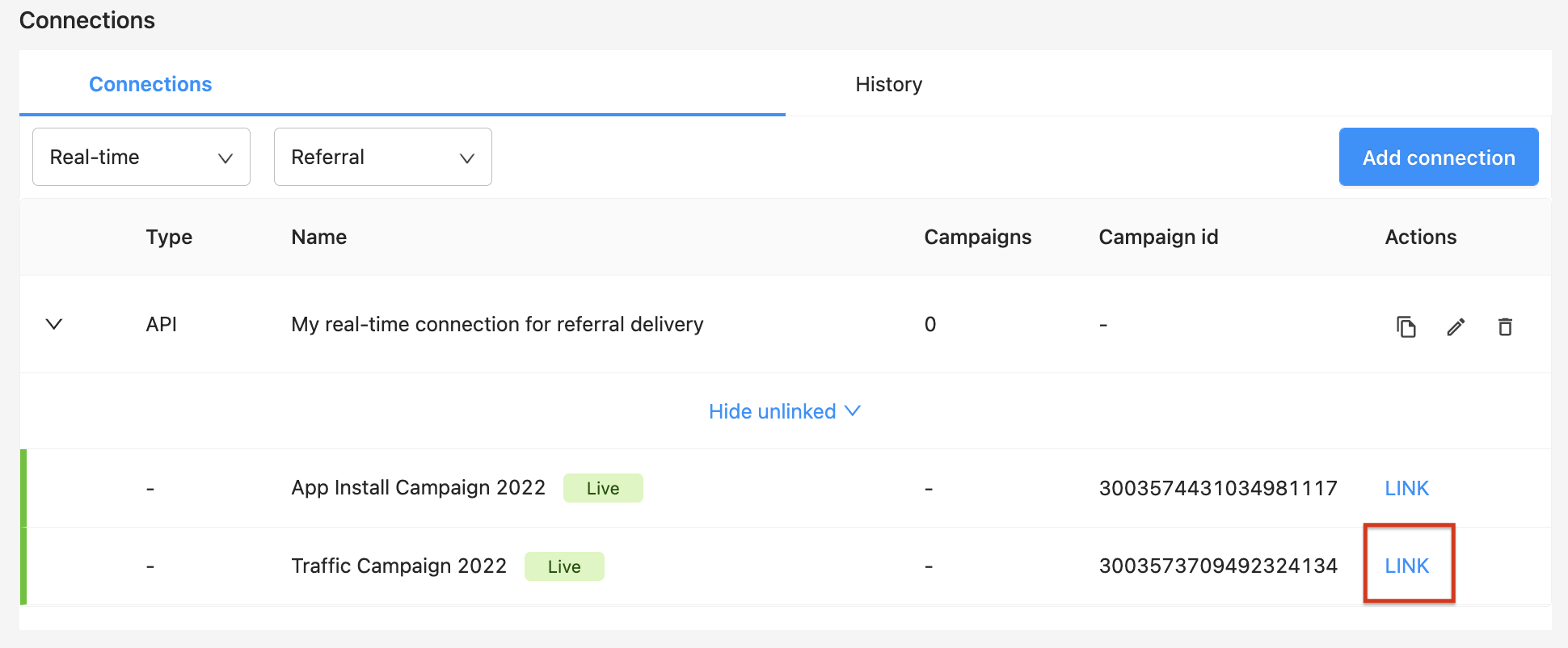 Referral Export via API