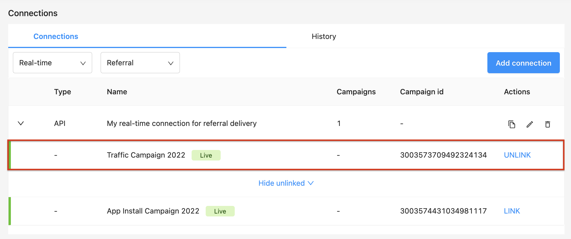 Referral Export via API