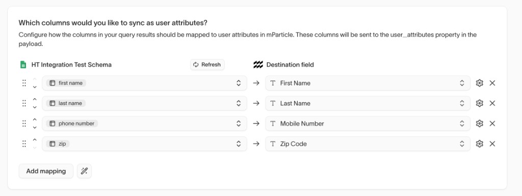 Mappage des attributs utilisateur Hightouch