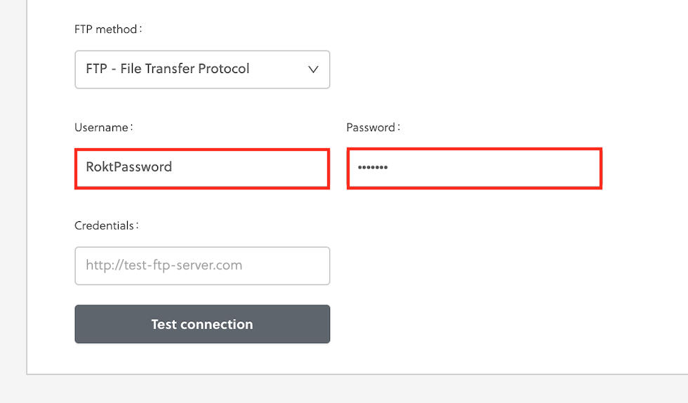 Exportation de recommandation via SFTP client